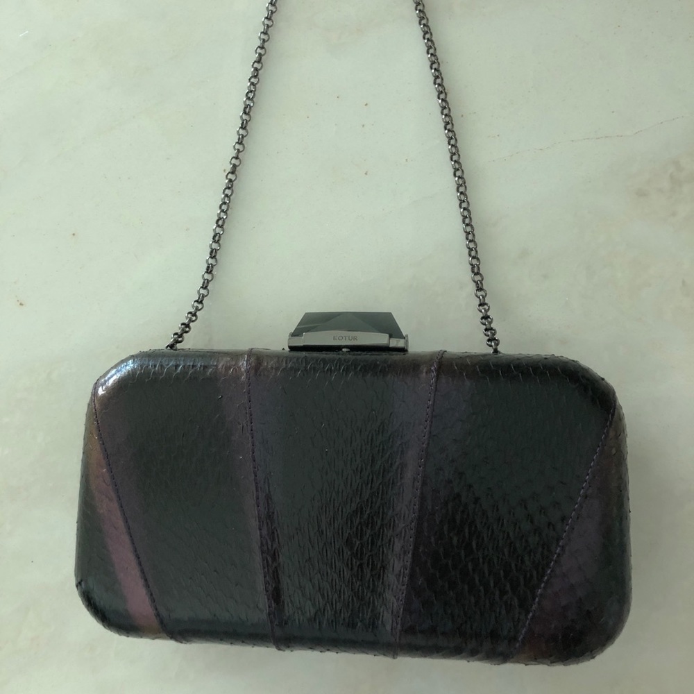 Kotur deep purple/black skin cocktail purse